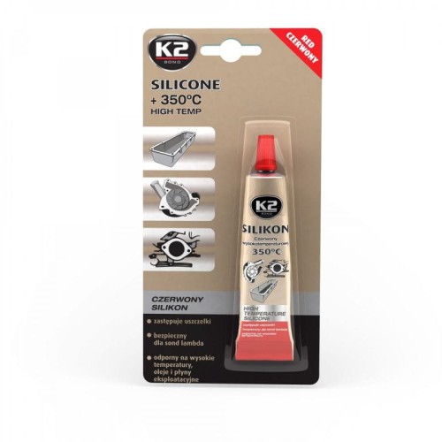 K2 Silikon czerwony 21g +350C wysokotemperaturowy 