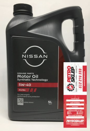 NISSAN Motor Oil 5W40 A3/B4 5L